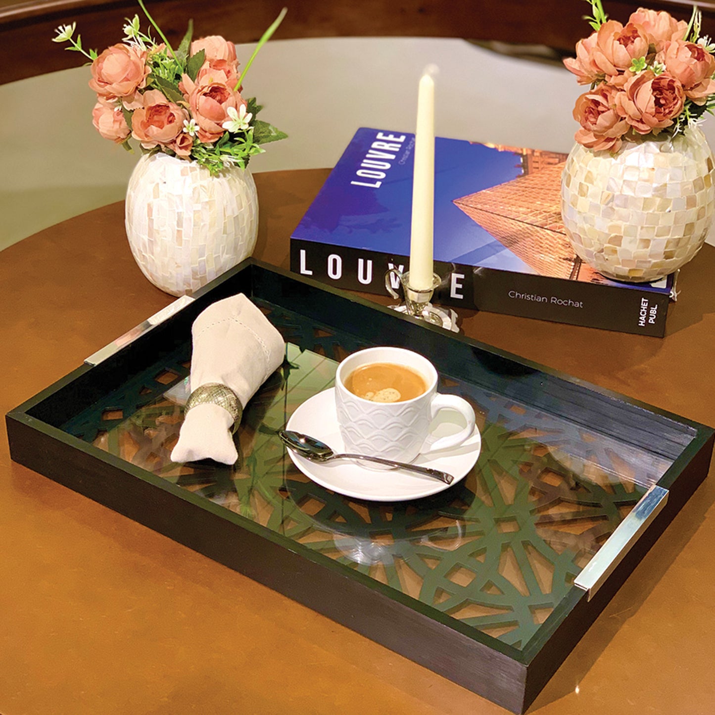 Conjunto 6 Colheres p/ Café - Aço Inox Berna Dourado