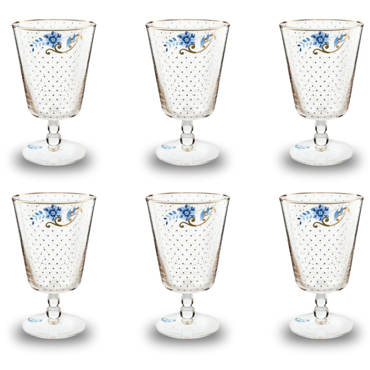 Water Glass - Royal Golden Dots - 360ml