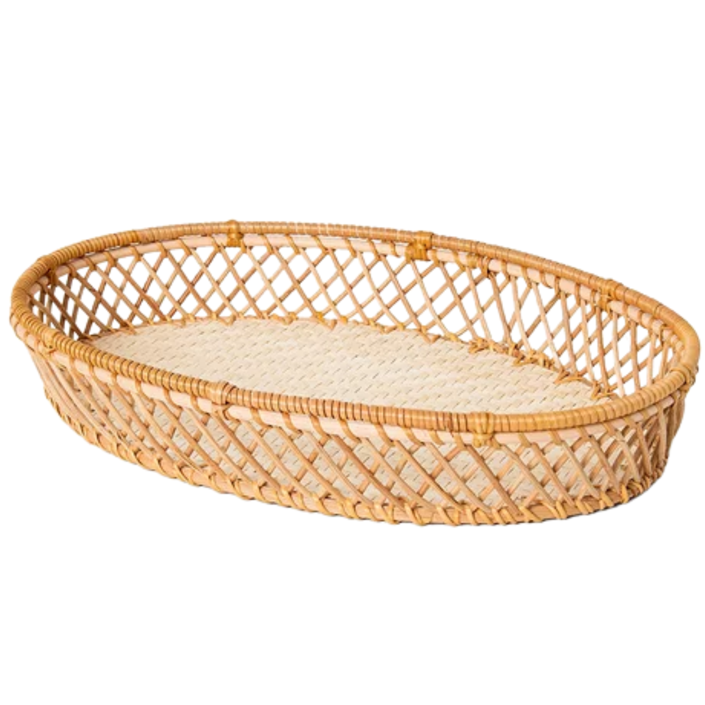 Bandeja Oval em Rattan Natural – 34cm x 24cm
