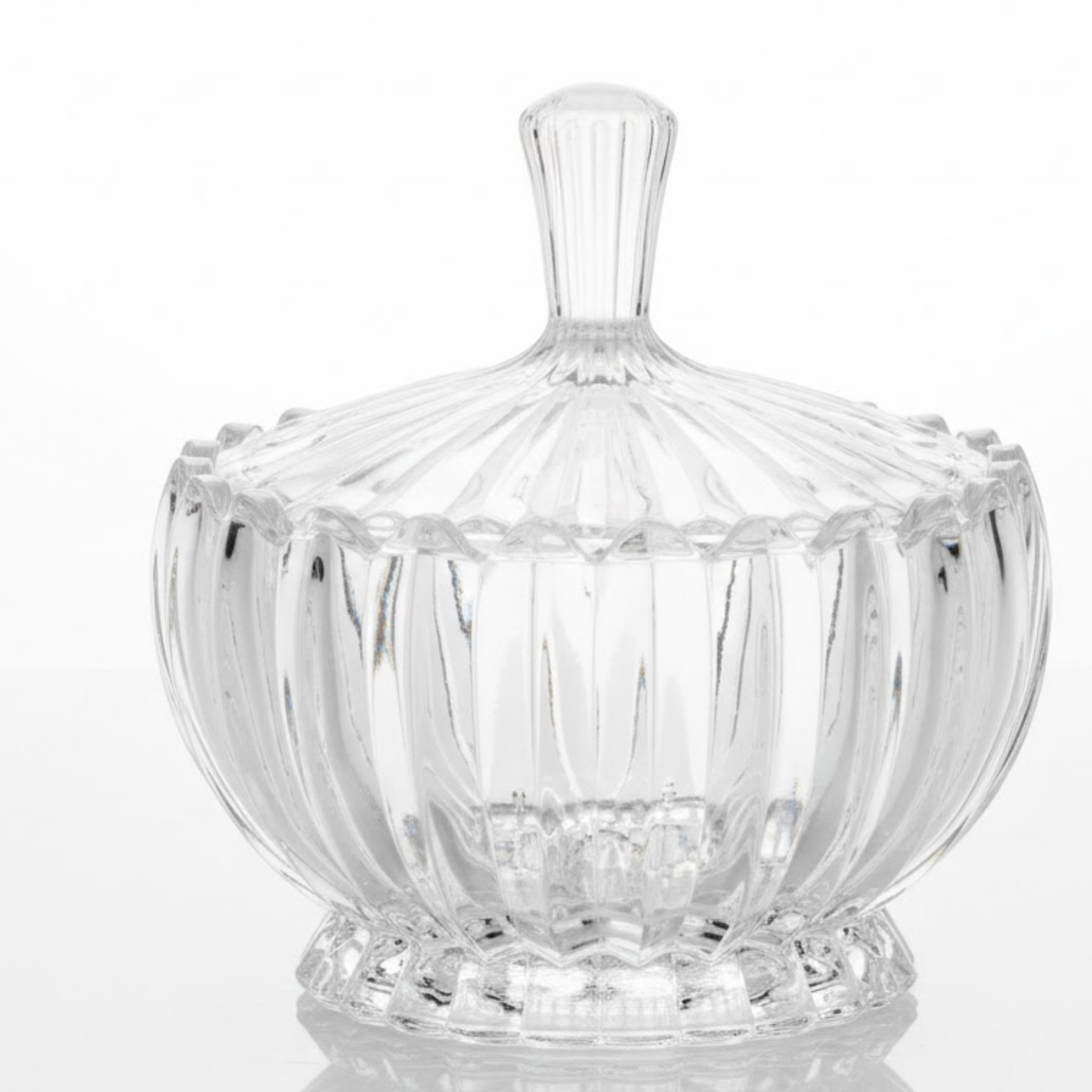 Potiche Decorativo de Cristal de Chumbo Geneva com Tampa 17cm x 18cm