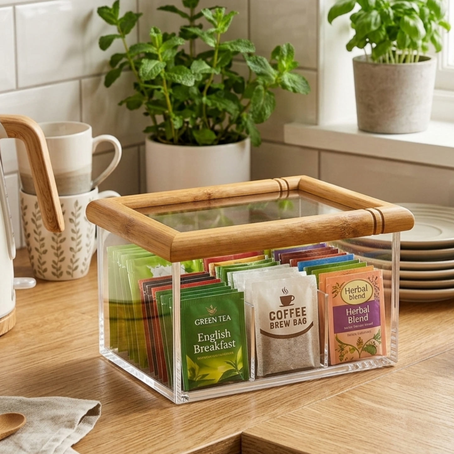 Porta Sachê em Acrílico e Bambu – 9cm x 5cm
