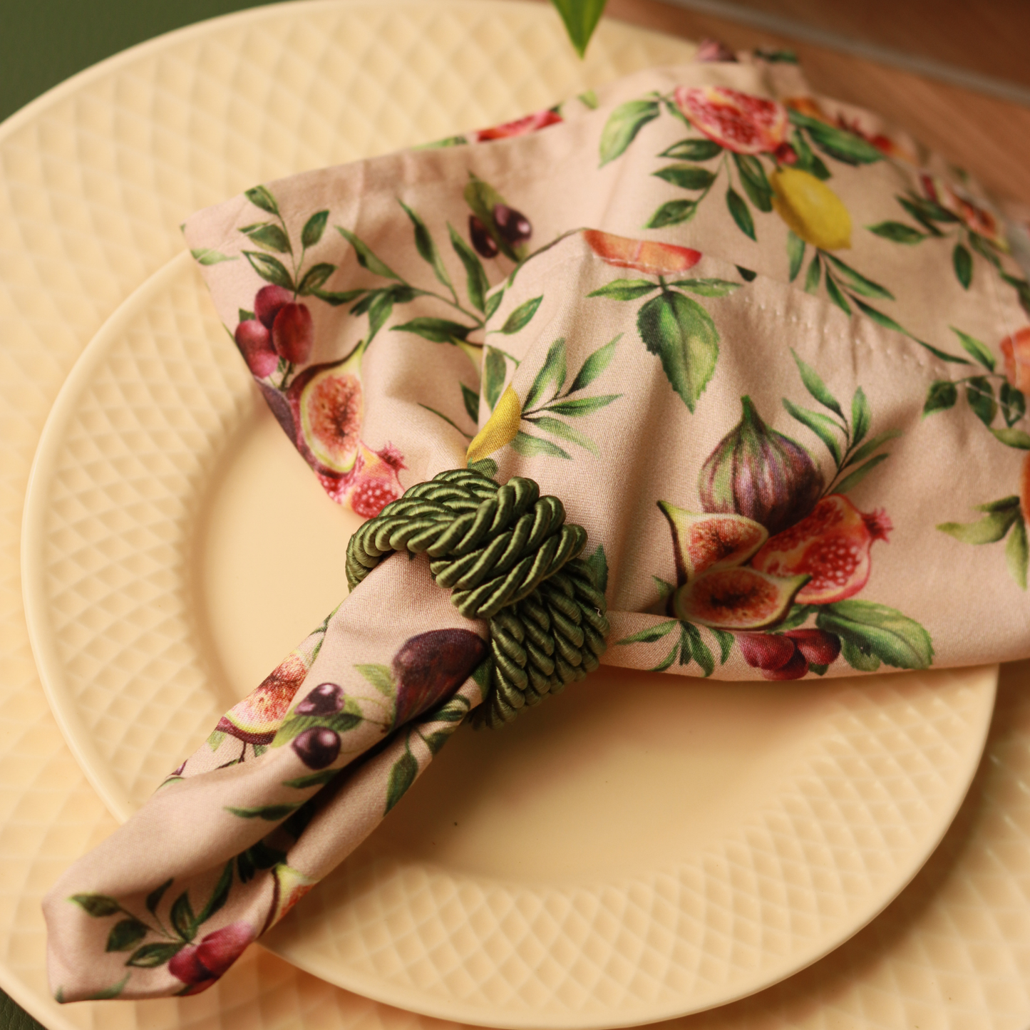 Argola de Guardanapo 4 peças - Trance Olive