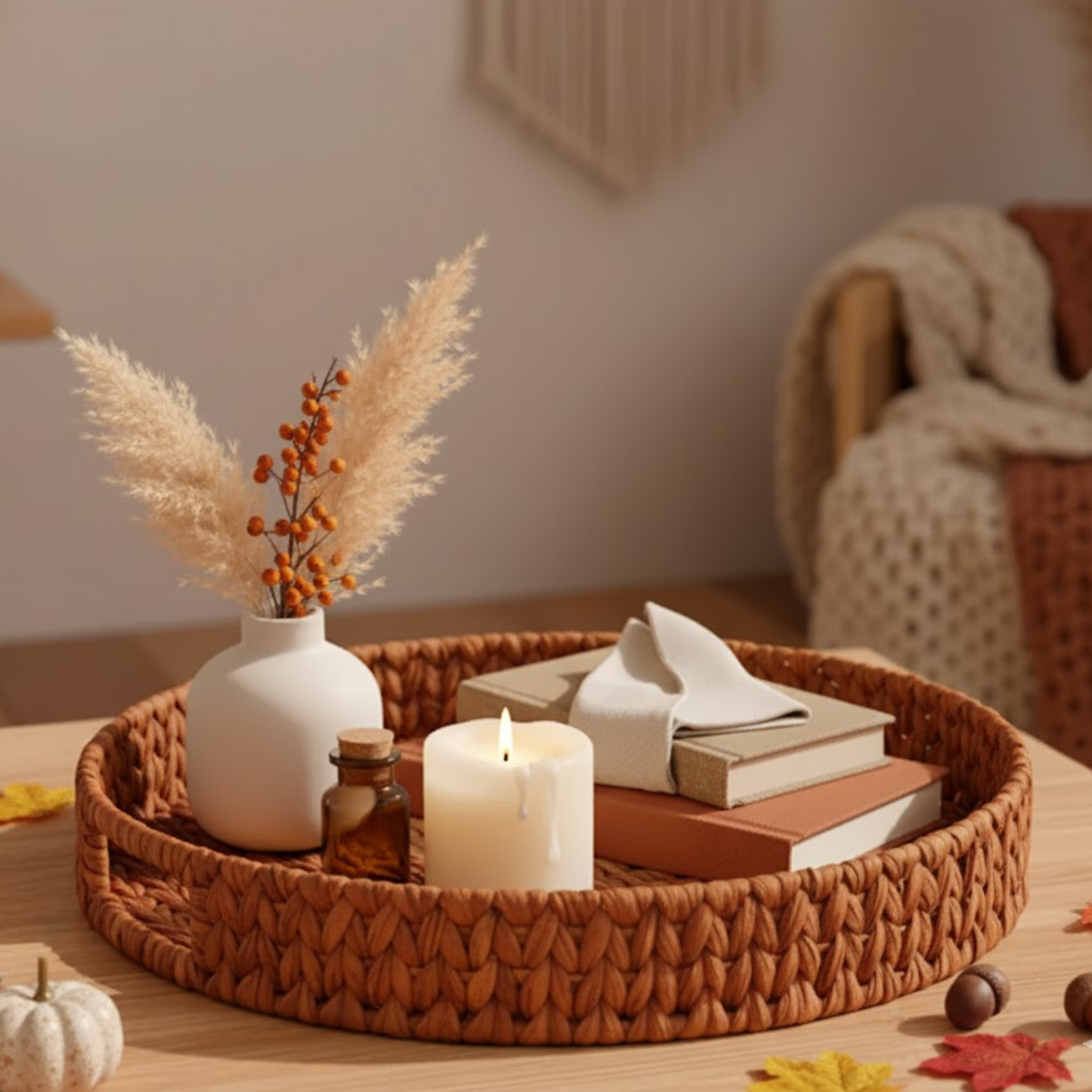 Bandeja Rattan Natural - Circular 30cm