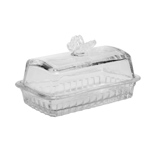 Manteigueira de Vidro c/ Tampa - Butterfly