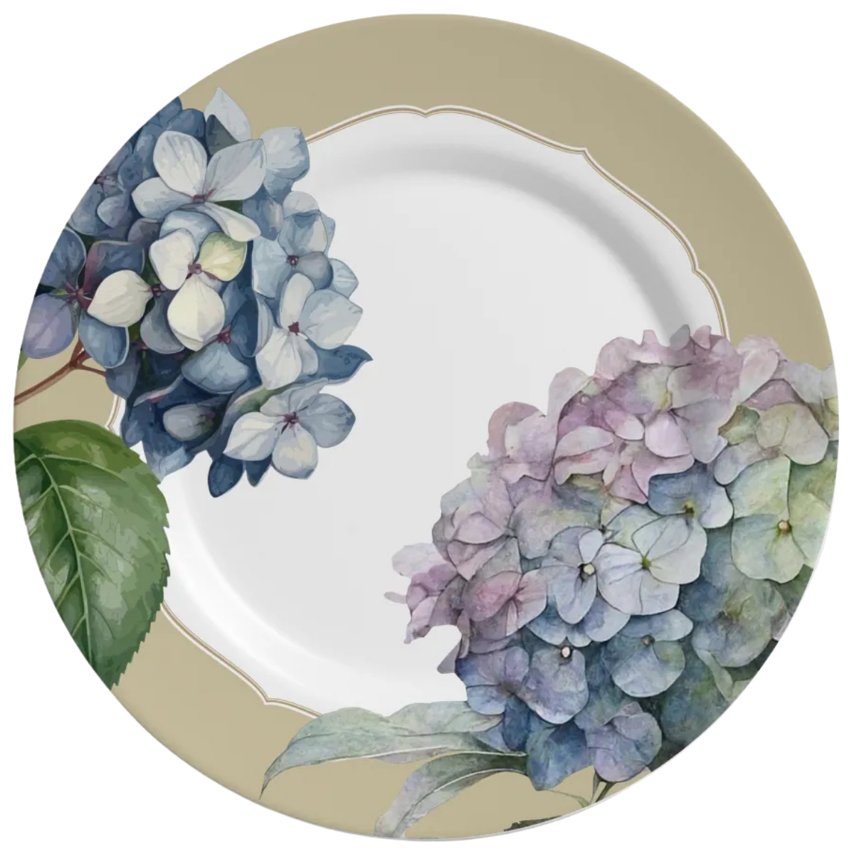 Prato Raso - Hortênsia Branco - 30cm
