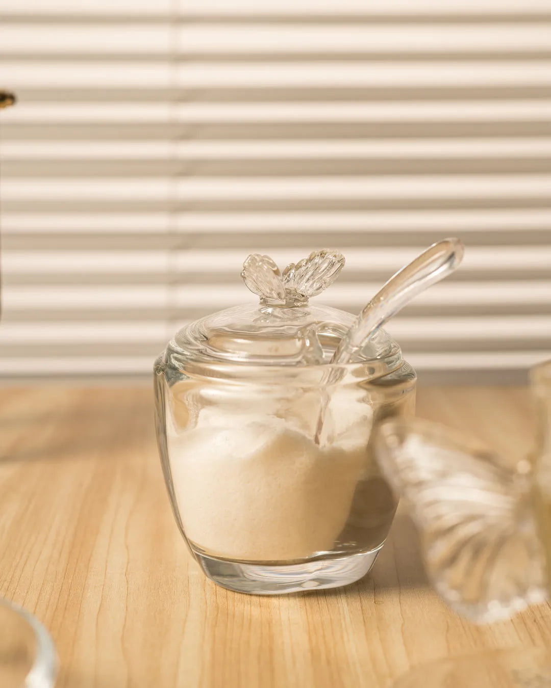 Açucareiro de Vidro C/ Colher - Butterfly