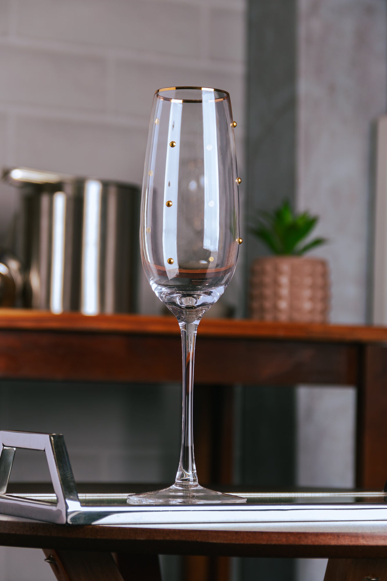 Conjunto 2 Taças p/ Champanhe - Balls Fio de Ouro - 220ml