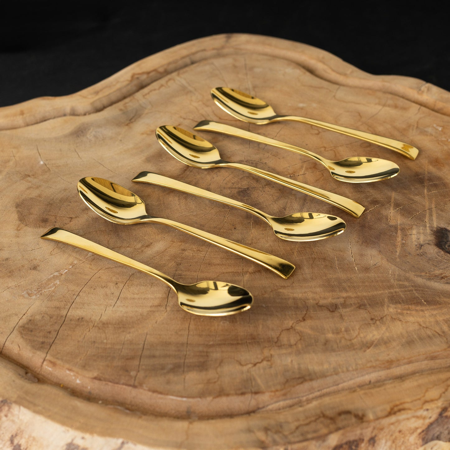 Conjunto 6 Colheres p/ Café - Aço Inox Berna Dourado