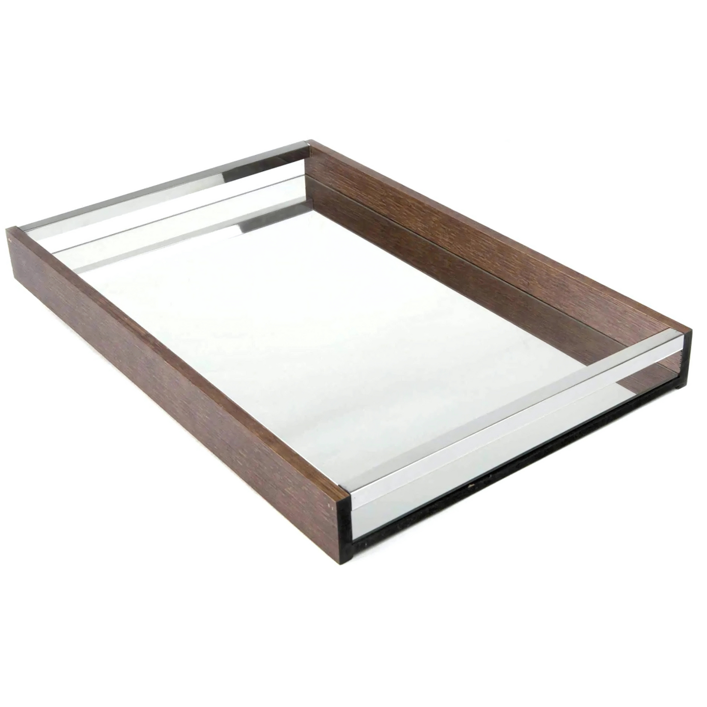 Bandeja retangular de Madeira com fundo espelhado (45cm x 30cm) da linha Naturals.

