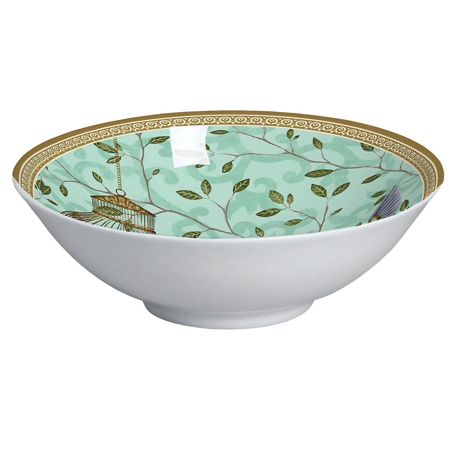 Bowl de cerâmica colorido da Linha Freedom, 300ml, com estampa abstrata e vibrante.