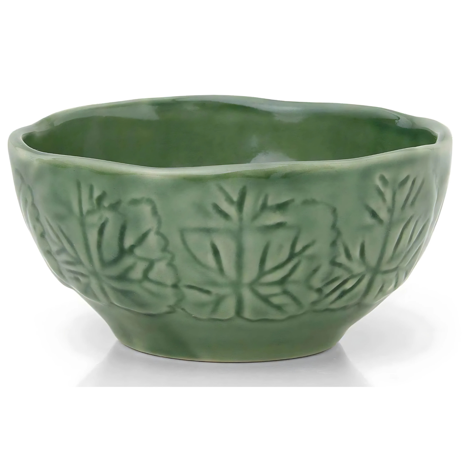 Bowl de cerâmica artesanal Versailles Leaf Verde, com capacidade de 1000ml