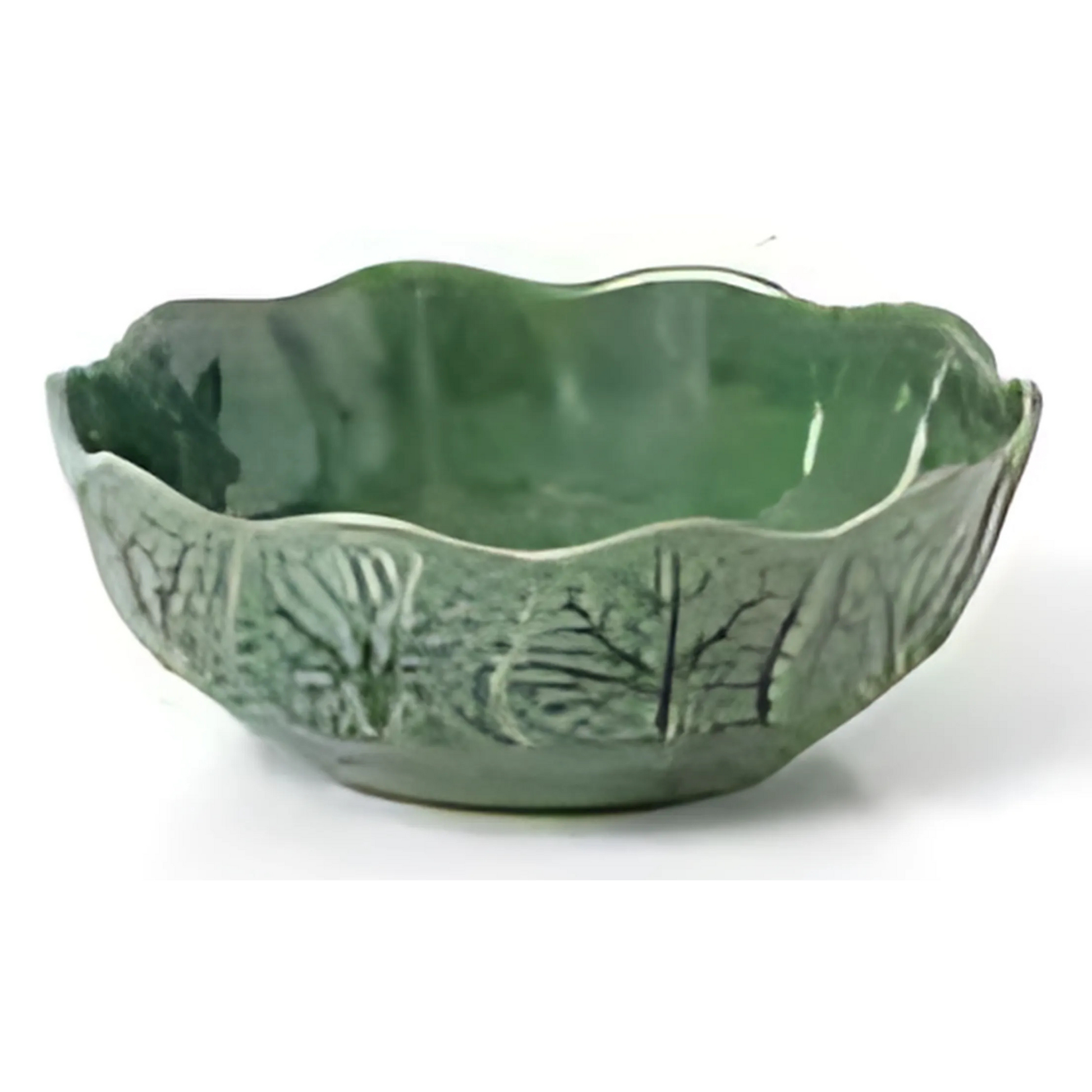 Bowl de cerâmica artesanal Versailles Leaf Verde, com capacidade de 1000ml