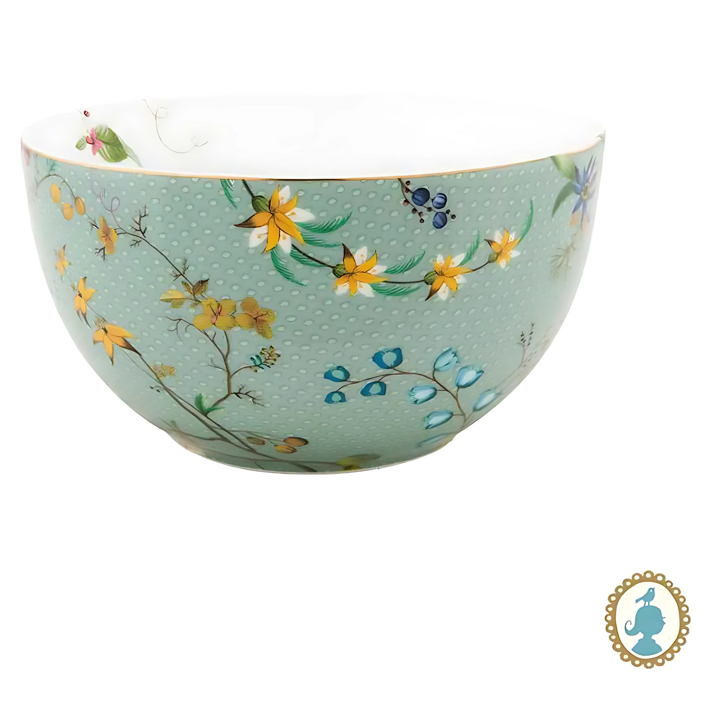 Bowl Jolie Flowers Blue (300ml) da Pip Studio, destacando o design floral e a cor azul.