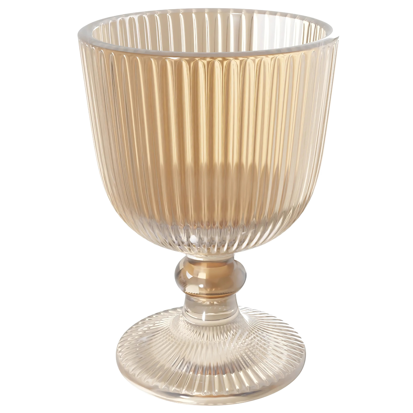 Conjunto de 2 Taças Lines âmbar (380ml) em vidro transparente, ideal para vinho ou água.