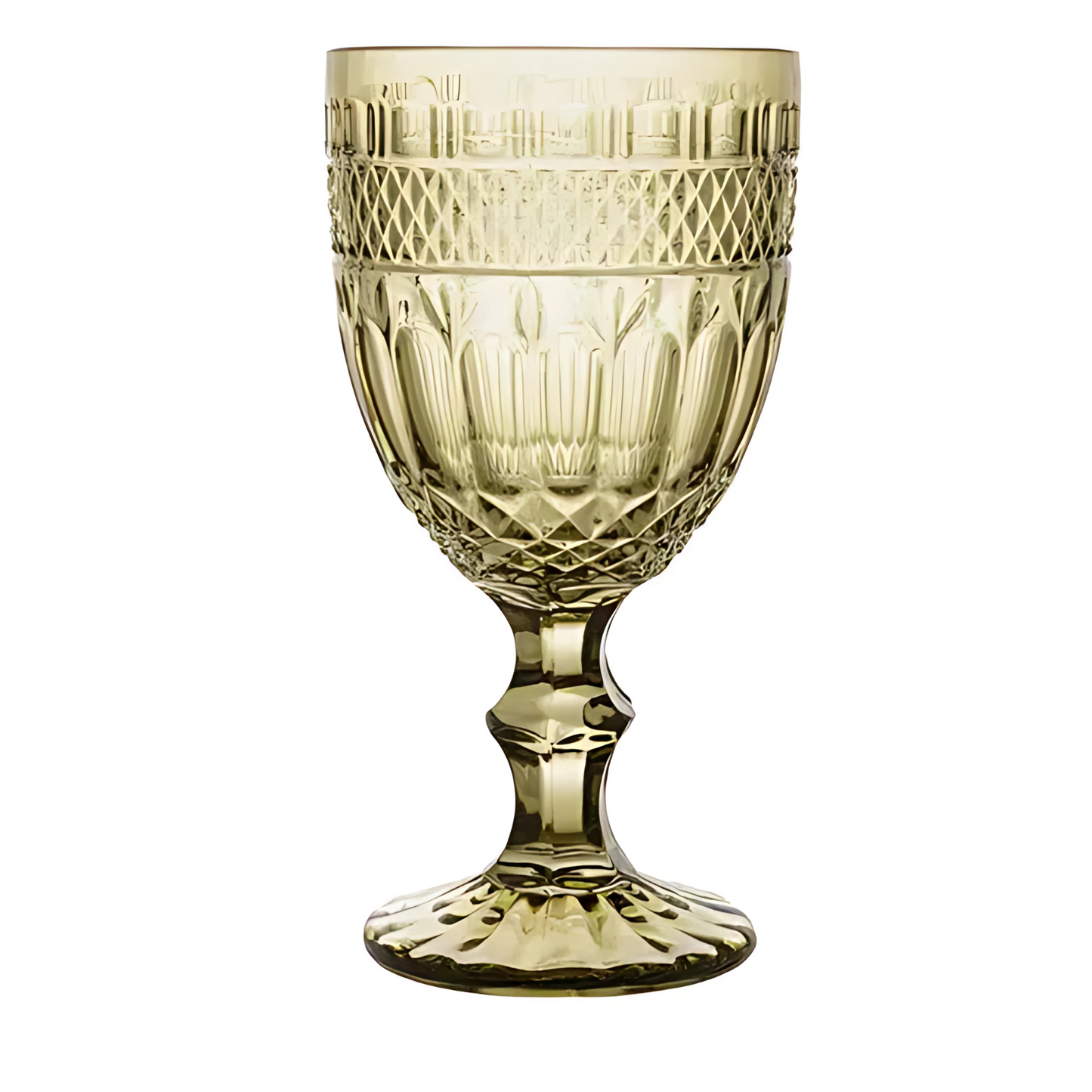 Conjunto de 6 Taças de Vidro (345ml) na cor Verde (Brand) para serviço de água.