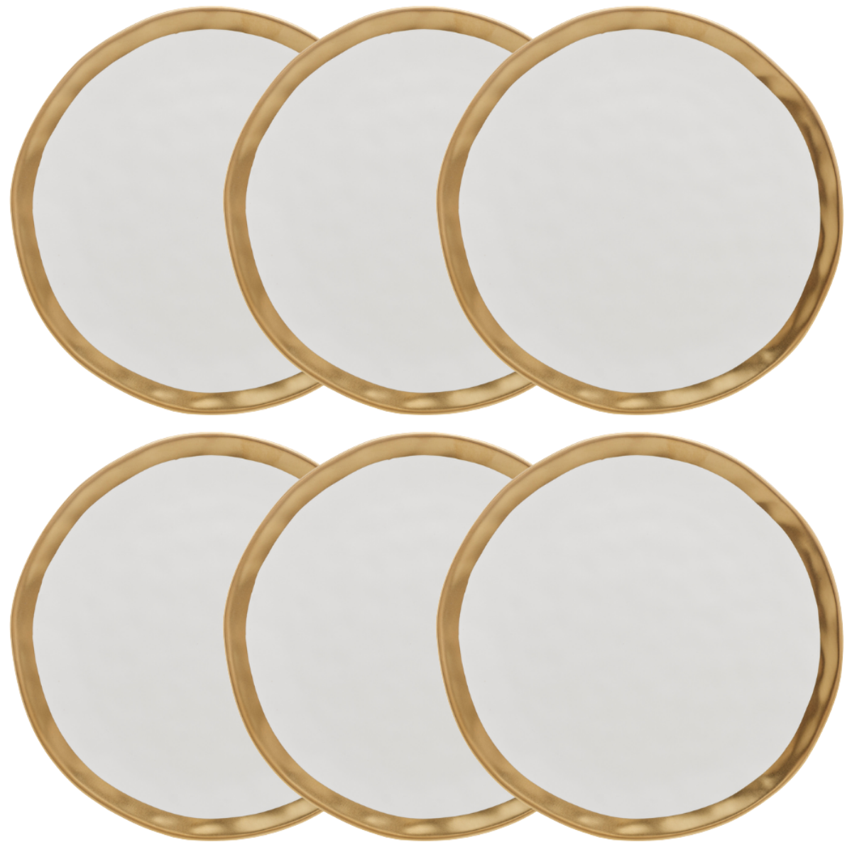 Prato Raso - Dubai Branco e Dourado - 25cm