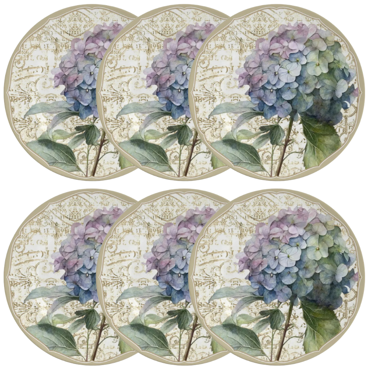 Prato Raso  - Hortênsia Bege - 29cm