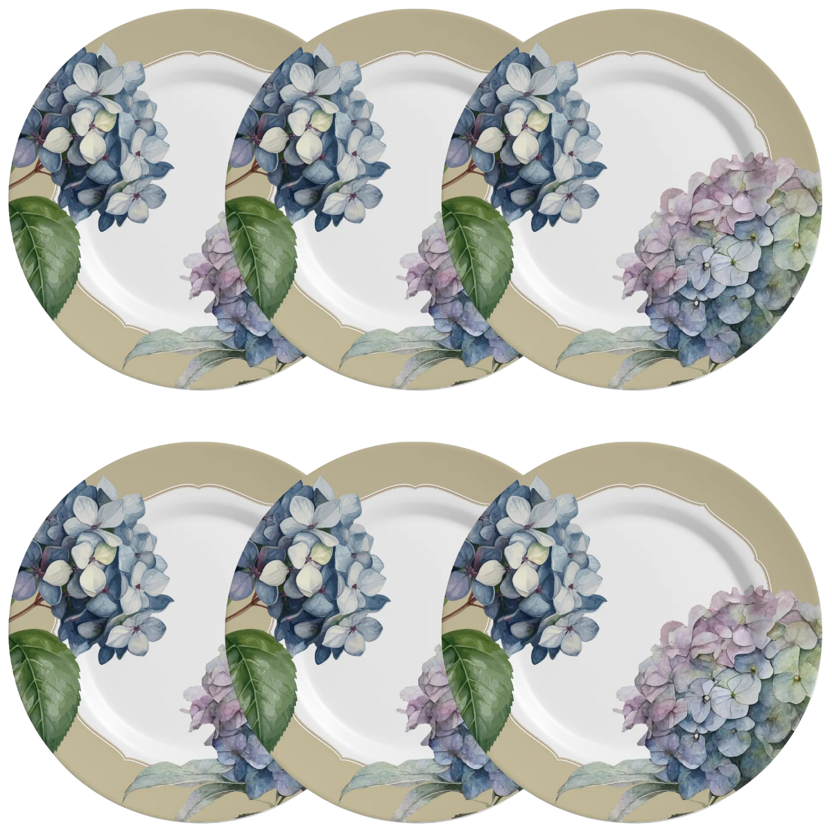 Prato Raso - Hortênsia Branco - 29cm