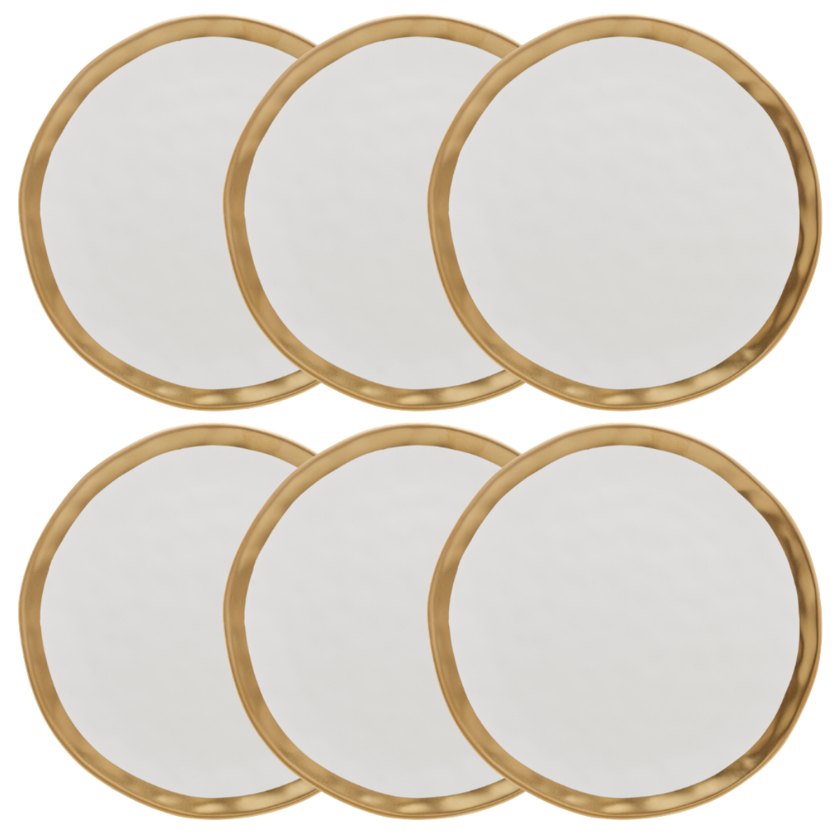 Prato de Sobremesa - Dubai Branco e Dourado - 21cm