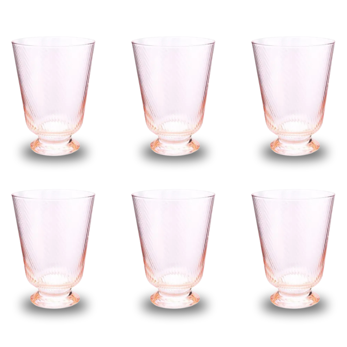 Water Glass - Twisted Pink - 360ml