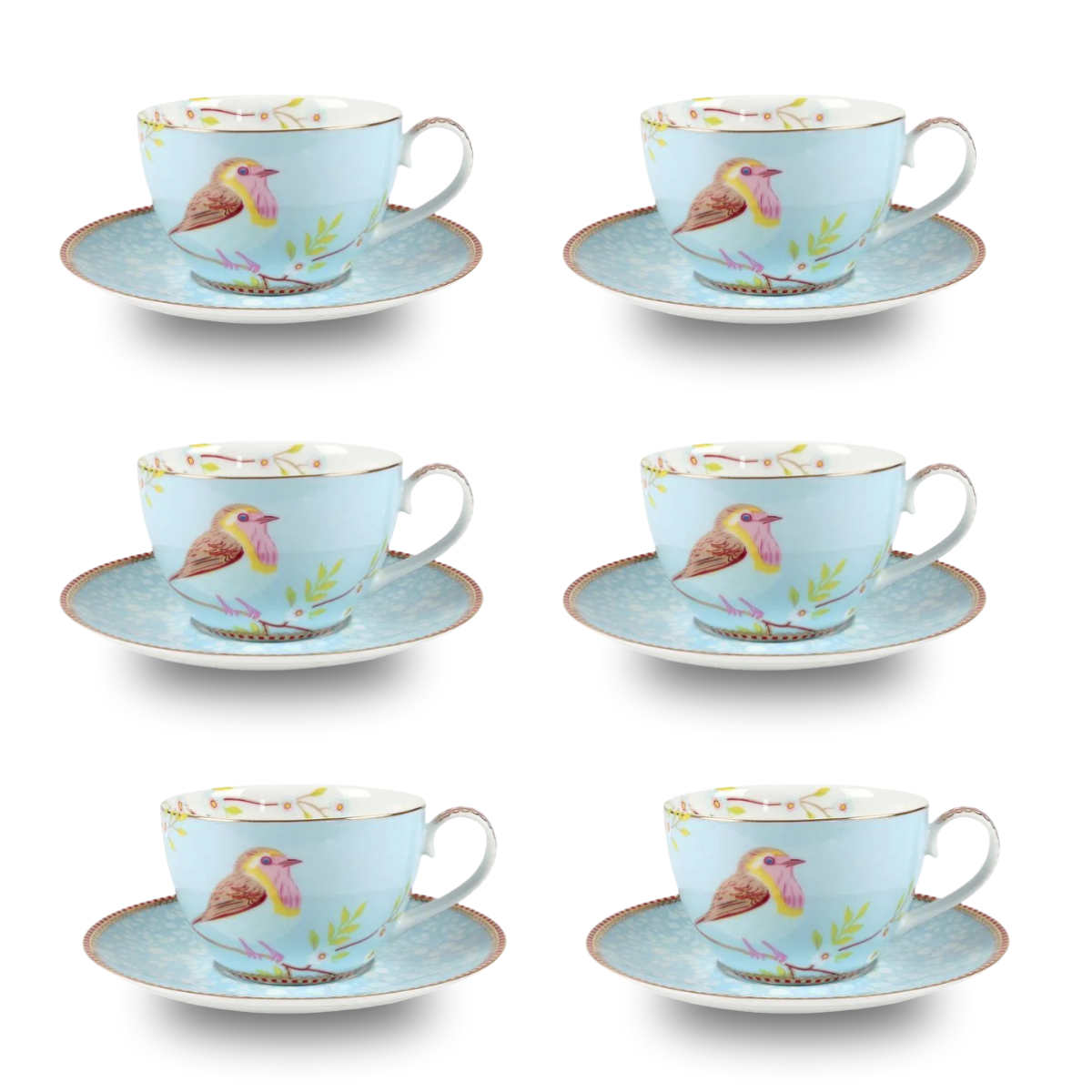 Xícara de Chá c/ Pires - Early Bird Blue - 280ml