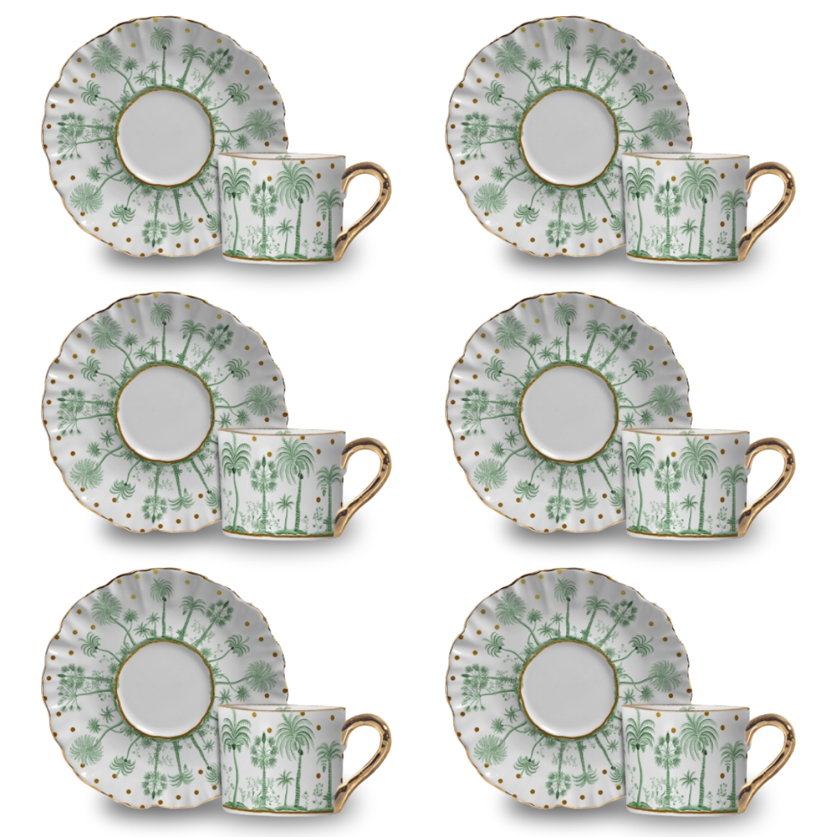 Xícara de Chá com Pires - Petir Poa Tropicalle Verde - 200ml