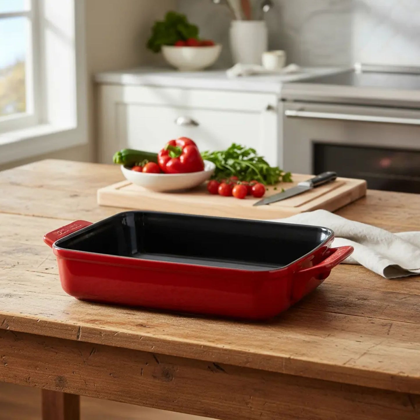 Assadeira de Cerâmica - Ceraflame Clear – Linha Pomodoro - 34x25cm - 3500ML