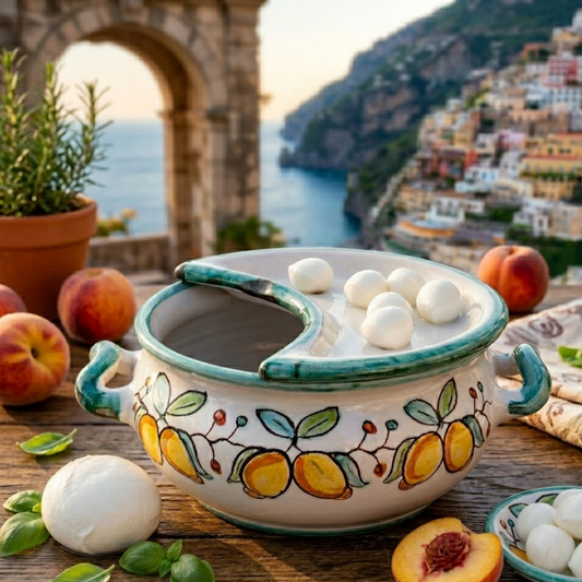 Porta Mussarela di Bufala Italiano Limoni – Tradição Artesanal da Costa Amalfitana - 8cm x 17cm