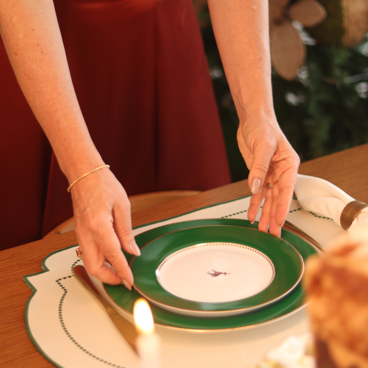 Prato Raso - Verde Escuro - Love Birds - 28cm