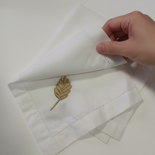 Guardanapo - Ponto Ajour Ramo Bege - 40x40cm