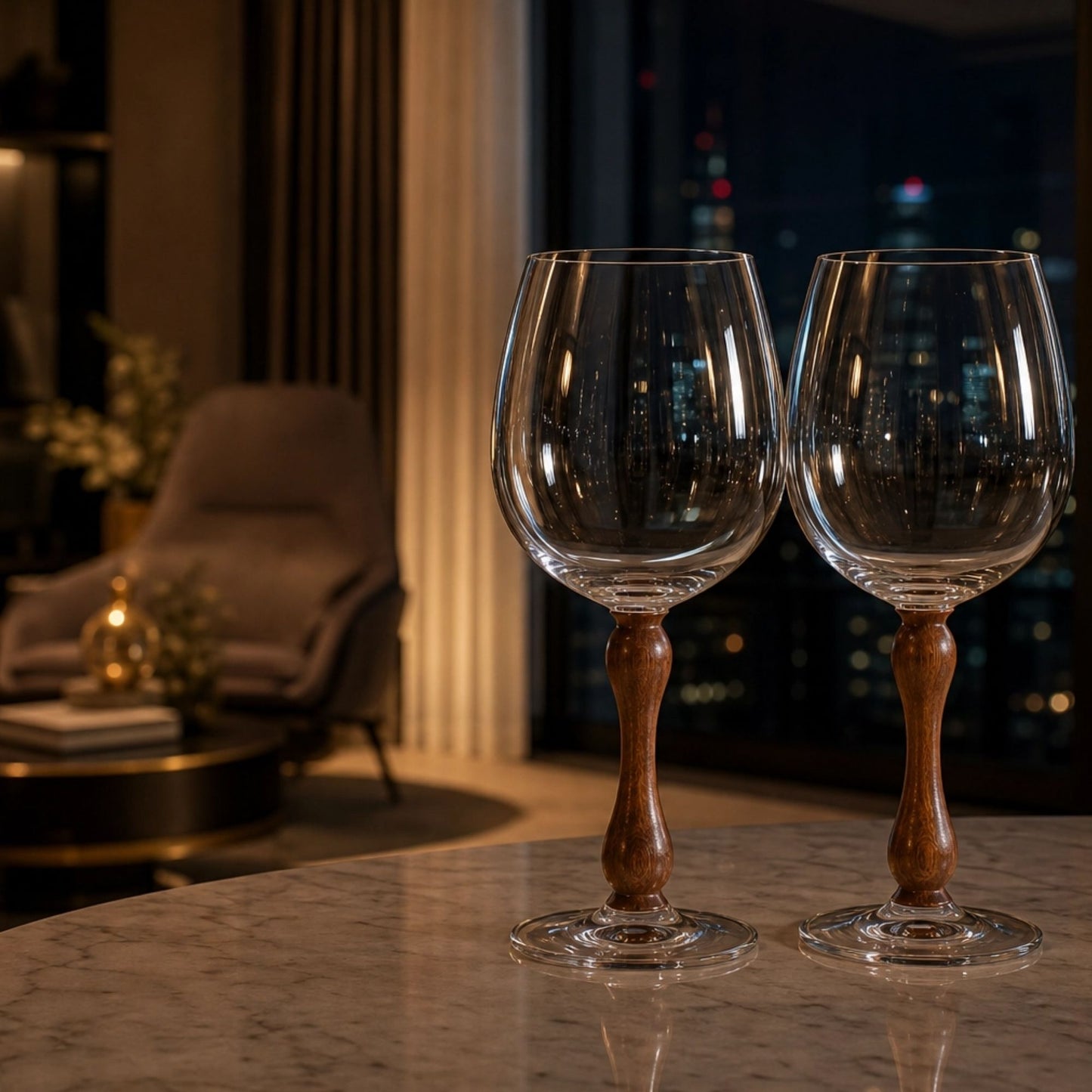 Set Vinho e Taças Wood Dia dos Namorados | Casa Russo | Piselli Restaurante
