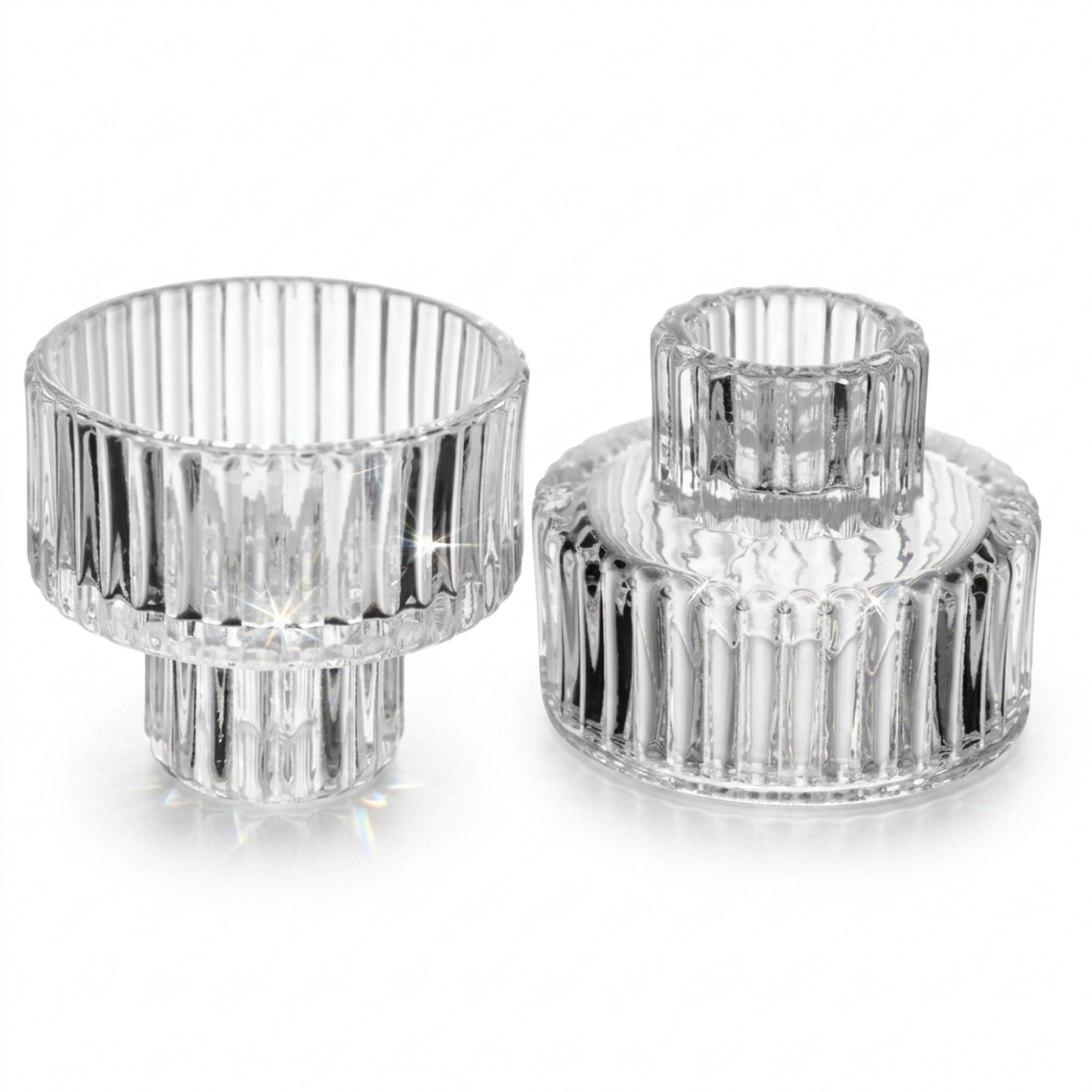 Set 2 Porta-Velas Wolff Vidro Lines – 6,5cm x 5,2cm
