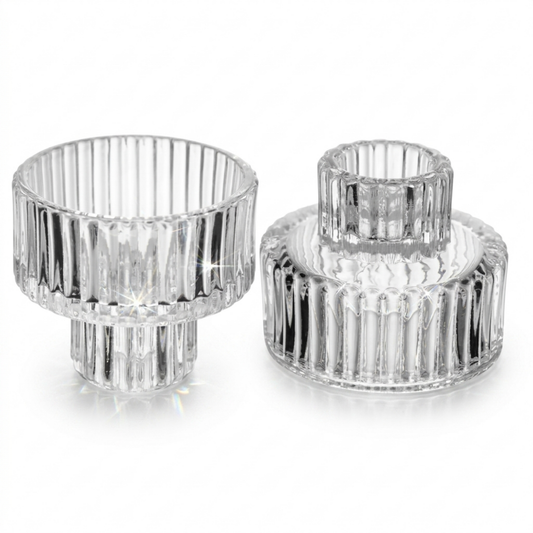 Set 2 Porta-Velas Wolff Vidro Lines – 6,5cm x 5,2cm