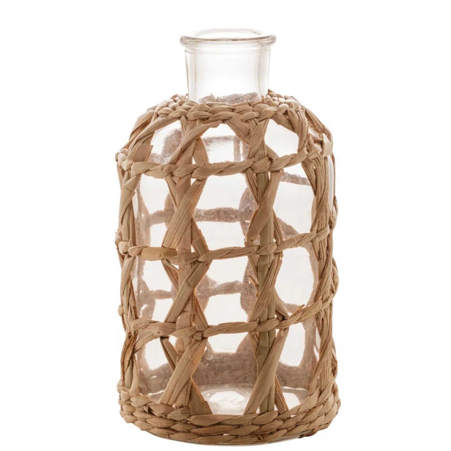 Vaso de Vidro e Fibra Natural Wolff – 11cm x 20cm