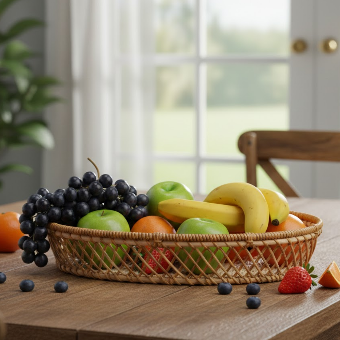 Bandeja Oval em Rattan Natural – 34cm x 24cm