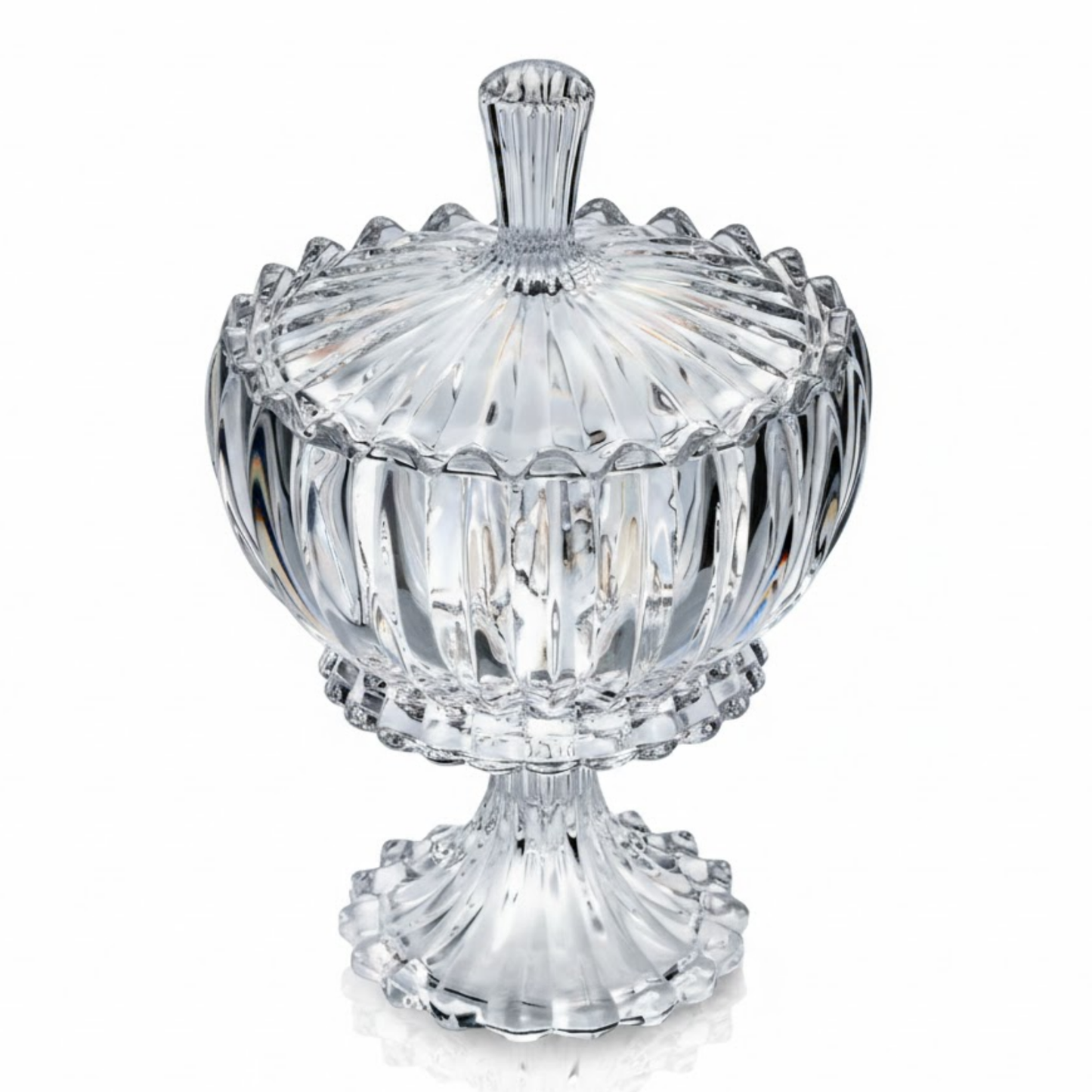 Potiche Decorativo com Base e Tampa Geneva em Cristal de Chumbo – 17cm x 25cm