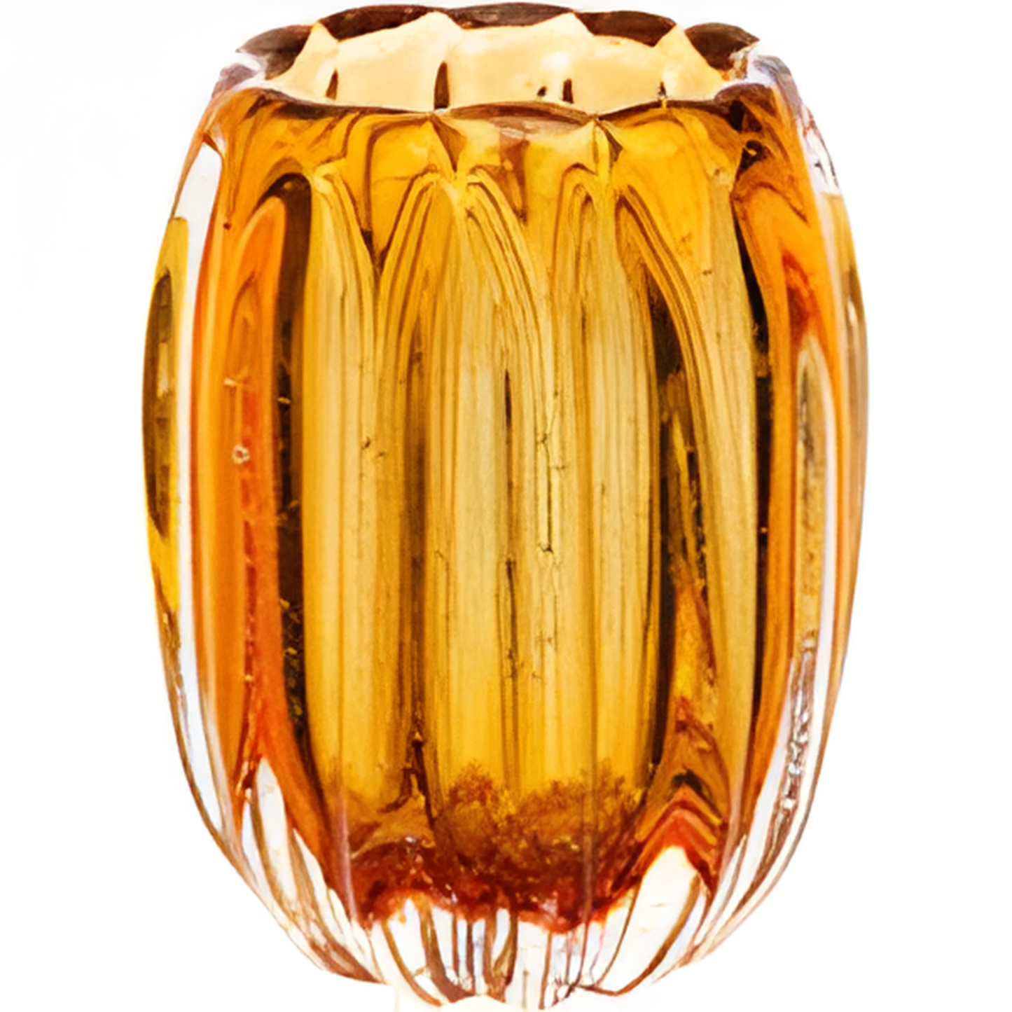 Vaso Decorativo Italy Âmbar em Vidro Trabalhado - 10x8,5cm