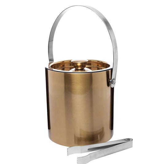 Balde de Gelo Old Fashion Gold – Aço Inox Premium com Acabamento Dourado