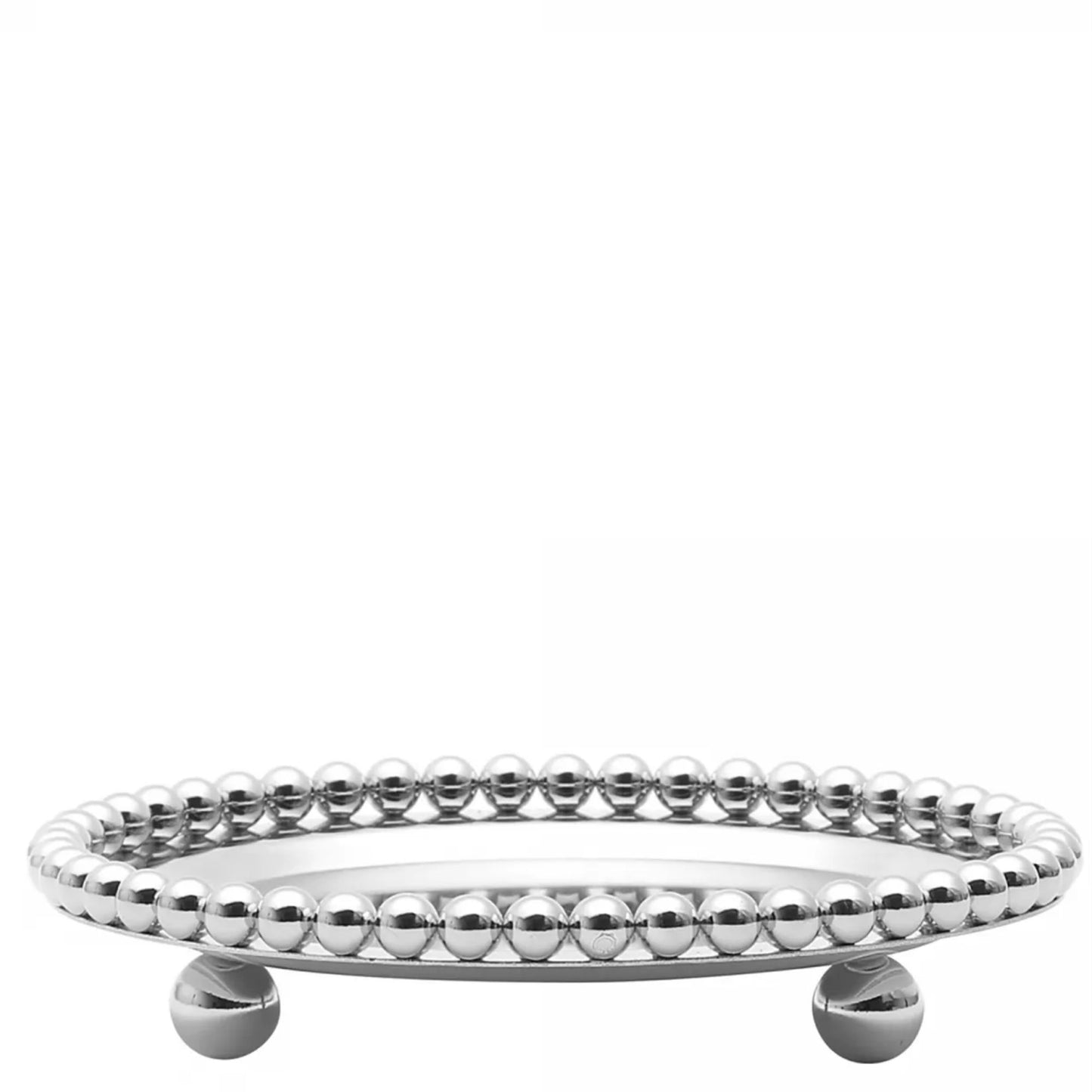 Bandeja Wolff Zamac Redonda Clean Prateada – 13,5cm x 2,5cm