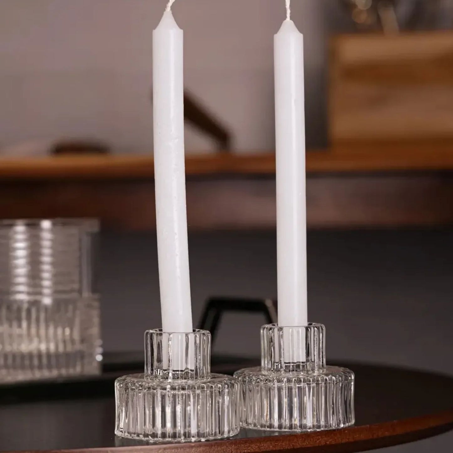 Set 2 Porta-Velas Wolff Vidro Lines – 6,5cm x 5,2cm