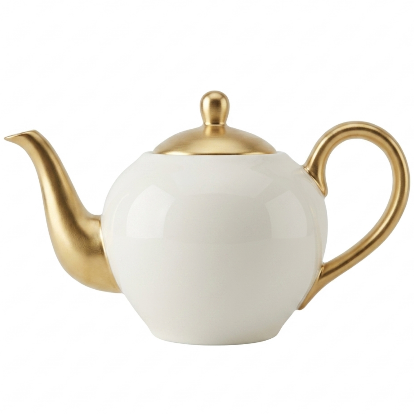Bule de Chá Wolff Porcelana Dubai Branco e Dourado – 1L