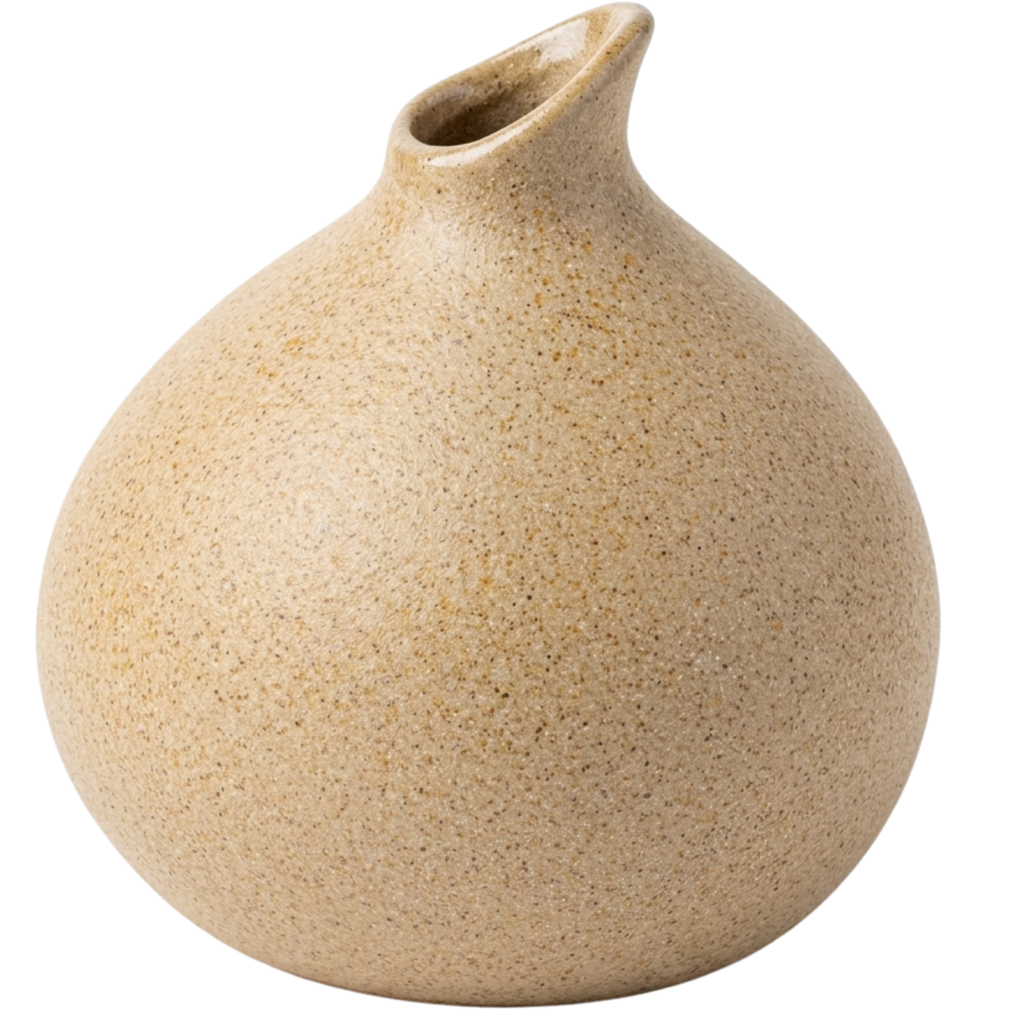 Vaso Ampola em Cerâmica Bege – 17,5cm x 17cm