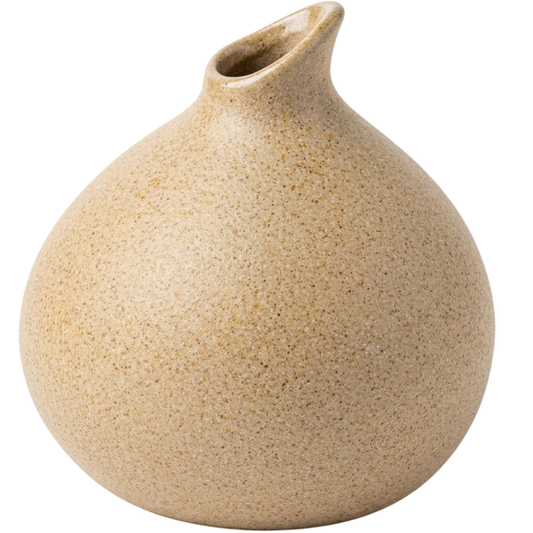 Vaso Ampola em Cerâmica Bege – 17,5cm x 17cm