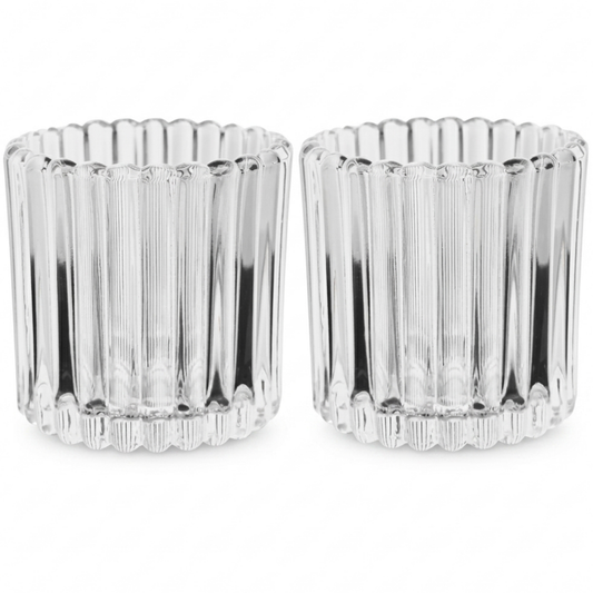 Set 2 Porta-Velas Wolff Vidro Lines – 7,5cm x 7,5cm