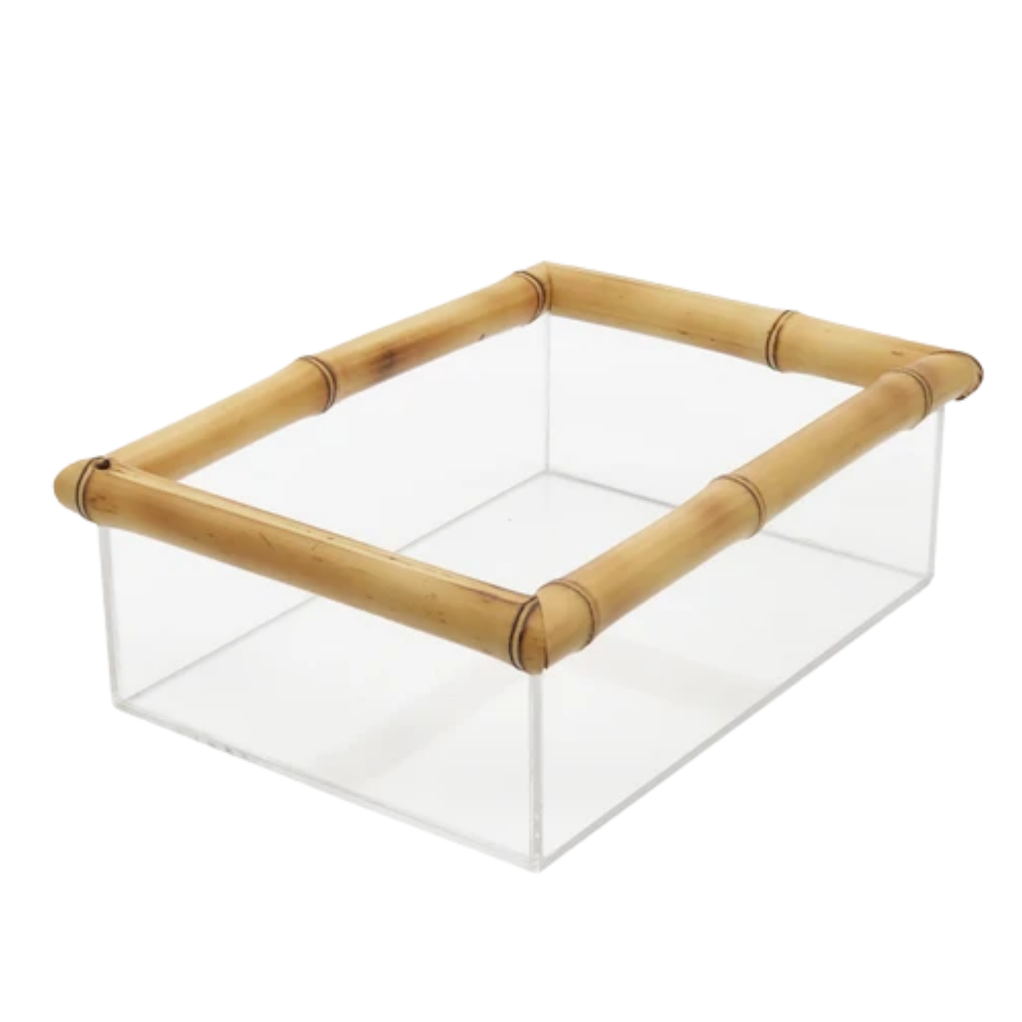Organizador Premium  com Tampa em Bambu e Acrílico – 21cm