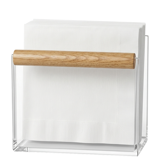 Porta Guardanapo em Acrílico e Bambu – 13cm x 13cm