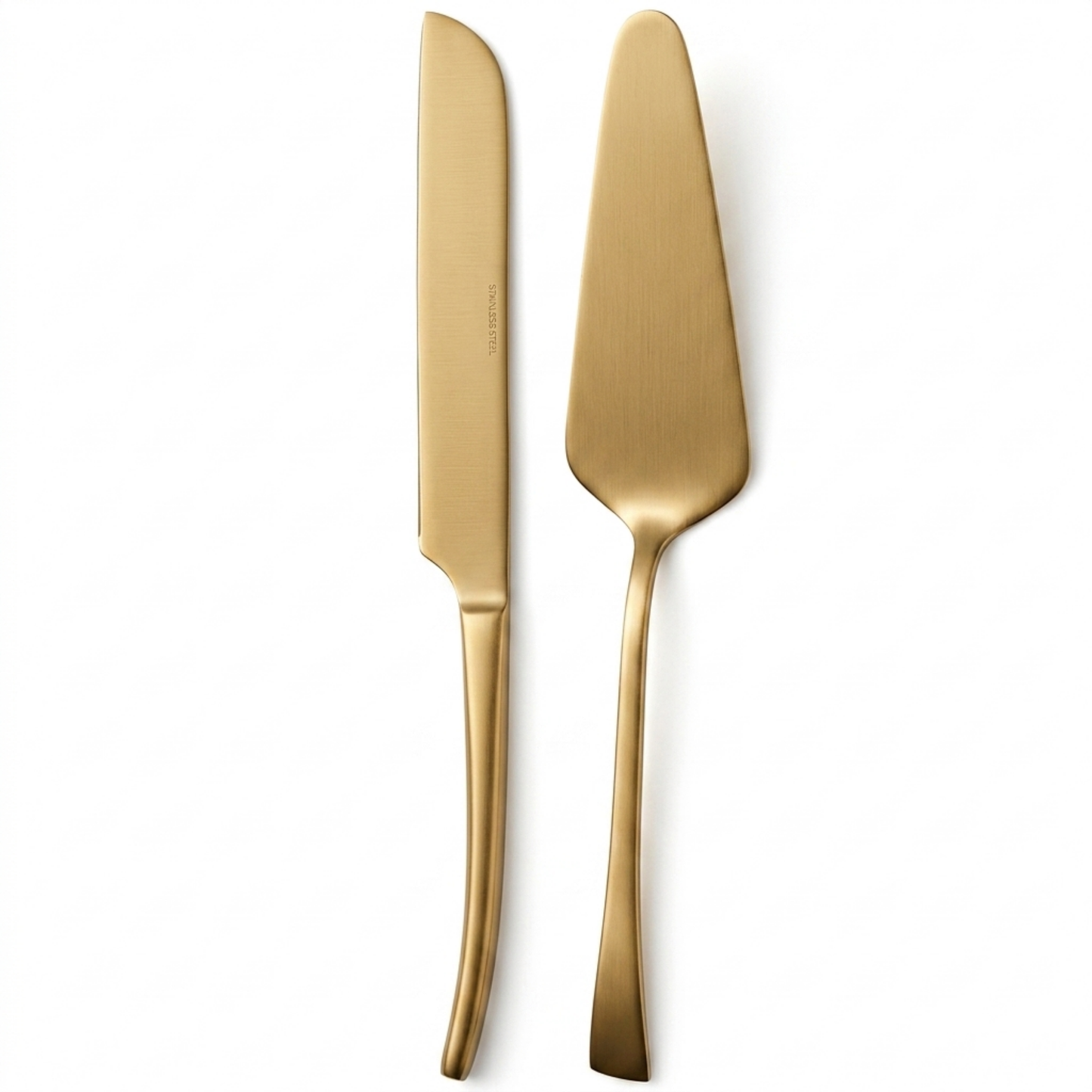 Set 2 Peças para Bolo Wolff Berna Dourado – Aço Inox