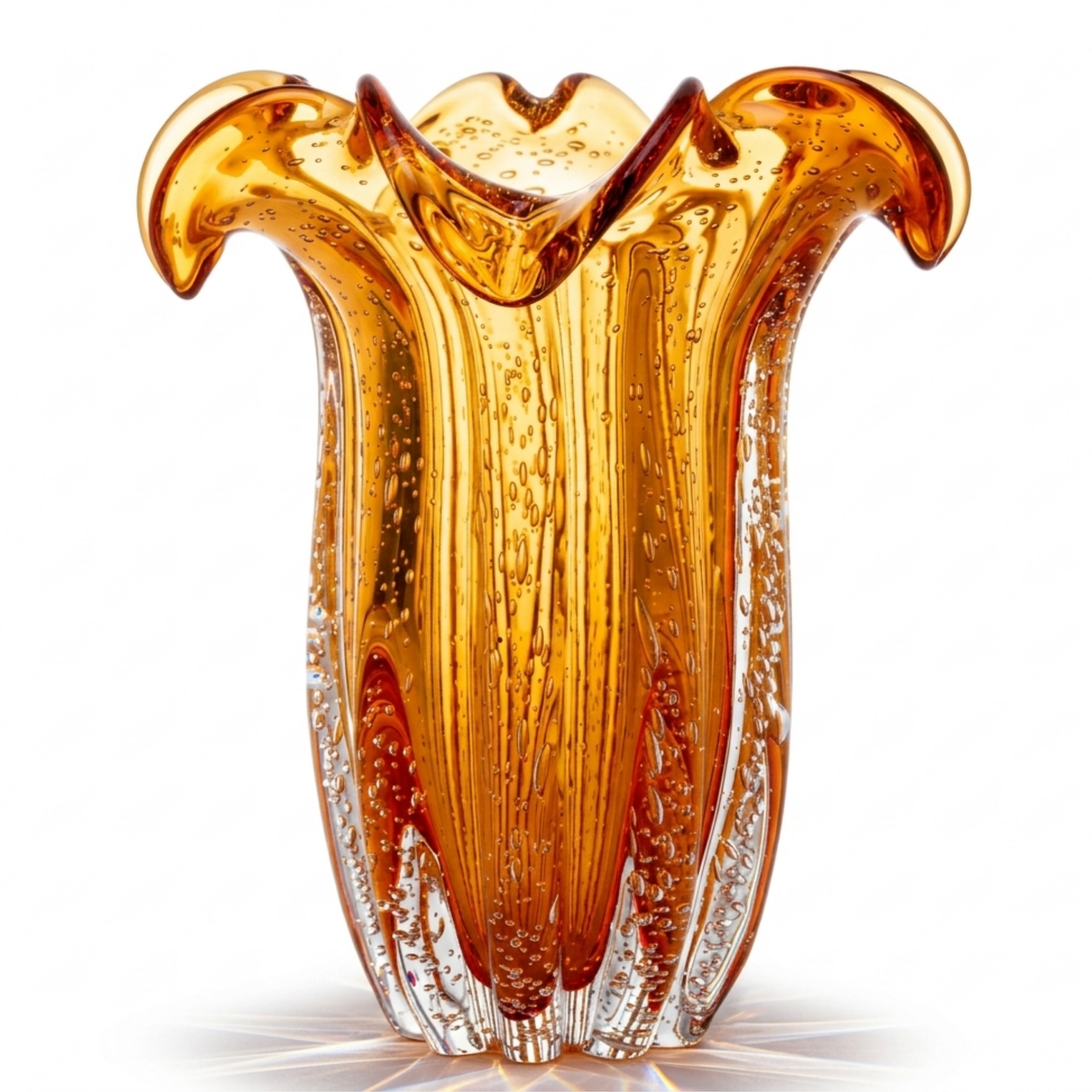 Vaso de Vidro Wolff Italy Âmbar – 22cm x 27cm