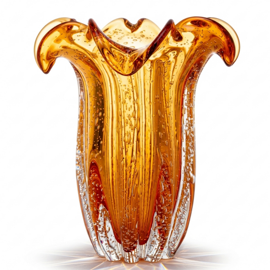Vaso de Vidro Wolff Italy Âmbar – 22cm x 27cm