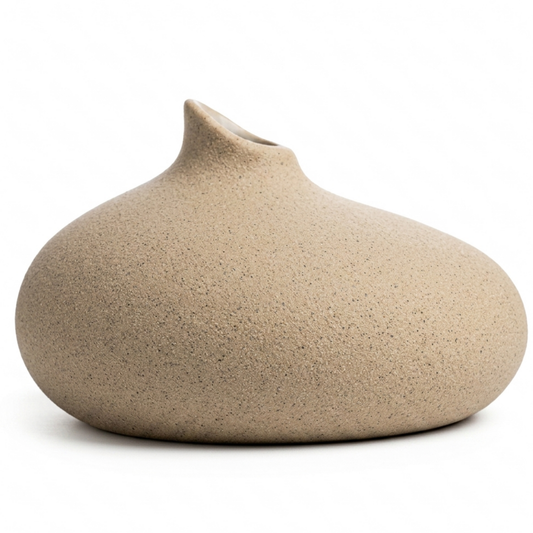 Vaso Ampola Wolff em Cerâmica Bege – 18cm x 11,5cm